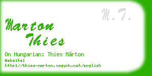 marton thies business card